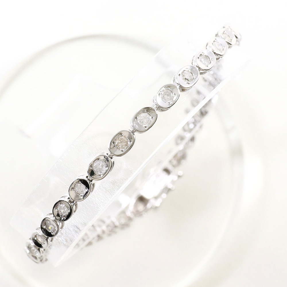 K14 14K WG White Gold Bracelet with 1.00ct Diamond, Certificate of Authentici...